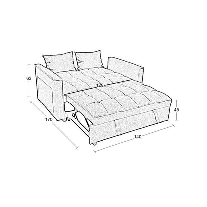 WIND GREY ΥΦΑΣΜΑ ΚΑΝΑΠΕΣ/ΚΡΕΒΑΤΙ 140x85x82