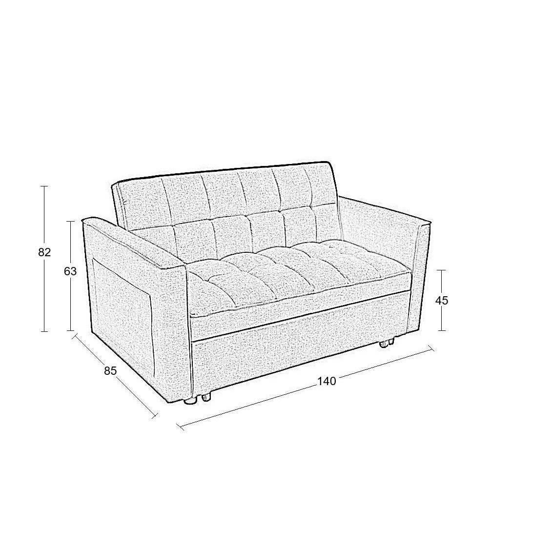 WIND GREY ΥΦΑΣΜΑ ΚΑΝΑΠΕΣ/ΚΡΕΒΑΤΙ 140x85x82