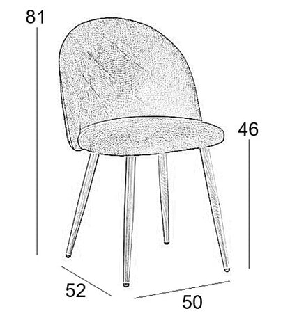 RIO GREY VELVET ΥΦΑΣΜΑ ΚΑΡΕΚΛΑ ΜΕΤΑΛΛΙΚΗ 50x52x81
