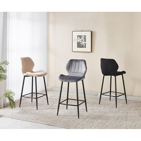 DYLAN GREY VELVET ΥΦΑΣΜΑ ΣΚΑΜΠΟ ΜΕΤΑΛΛΙΚΟ 46x45x65-95