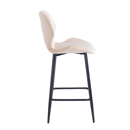 DYLAN BEIGE VELVET ΥΦΑΣΜΑ ΣΚΑΜΠΟ ΜΕΤΑΛΛΙΚΟ 46x45x65-95