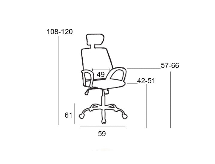 A9951 ΜΑΥΡΗ ΠΟΛΥΘΡΟΝΑ ΓΡΑΦΕΙΟΥ 59x61x42-108/51-120