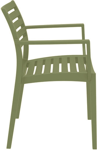 ARTEMIS OLIVE GREEN POLYURETHANE ARMCHAIR 58x58x83.5