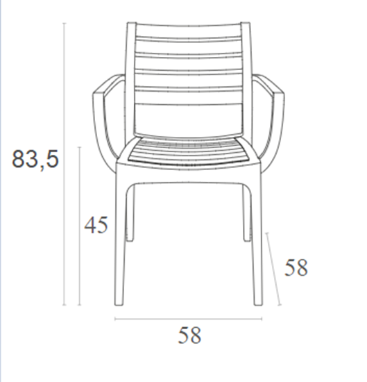 ARTEMIS OLIVE GREEN POLYURETHANE ARMCHAIR 58x58x83.5