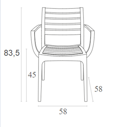 ARTEMIS OLIVE GREEN POLYURETHANE ARMCHAIR 58x58x83.5