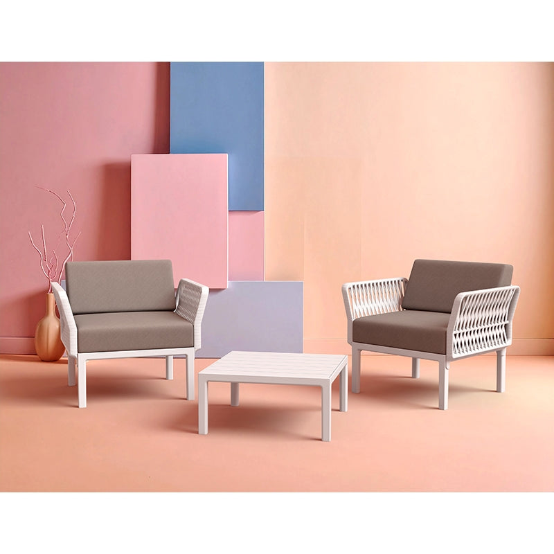 PORTOFINO LOUNGE ΤΡΑΠΕΖΙ WHITE ΠΟΛ/ΝΙΟΥ 70x70x33
