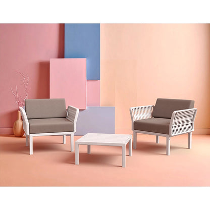 PORTOFINO LOUNGE ΤΡΑΠΕΖΙ WHITE ΠΟΛ/ΝΙΟΥ 70x70x33