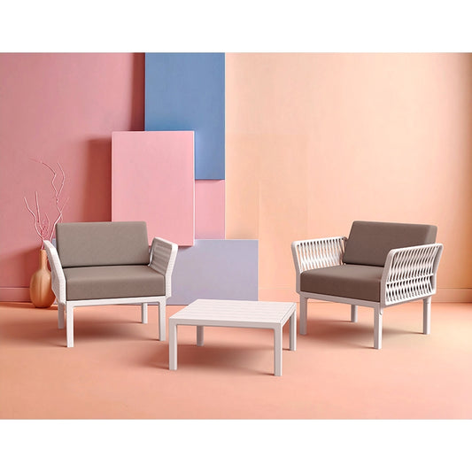 PORTOFINO LOUNGE ΤΡΑΠΕΖΙ WHITE ΠΟΛ/ΝΙΟΥ 70x70x33