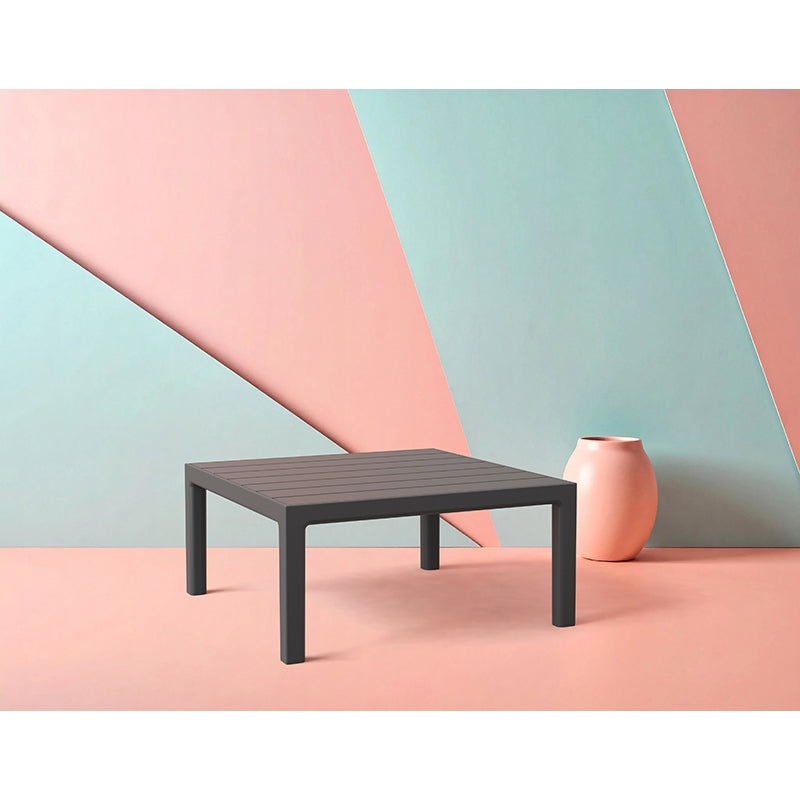 PORTOFINO LOUNGE ΤΡΑΠΕΖΙ BLACK ΠΟΛ/ΝΙΟΥ 70x70x33