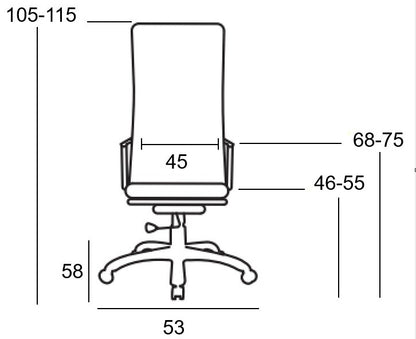 A9954 ΜΑΥΡΟ PU/MESH ΠΟΛΥΘΡΟΝΑ ΓΡΑΦΕΙΟΥ 53x58x46-105/55-115
