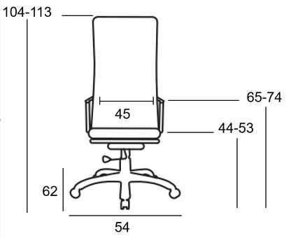 A9955 BLACK PU OFFICE CHAIR 54x62x44-104/53-113