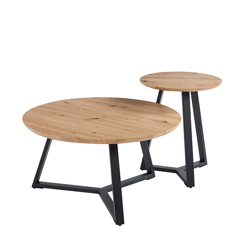 ALEX SET 2 ΤΜΧ SONOMA OAK ΤΡΑΠΕΖΙ ΣΑΛΟΝΙΟΥ Φ45x55 & Φ80x41