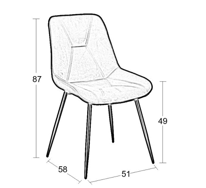 SILVIA GREY VELVET ΥΦΑΣΜΑ ΚΑΡΕΚΛΑ ΜΕΤΑΛΛΙΚΗ 51x58x87