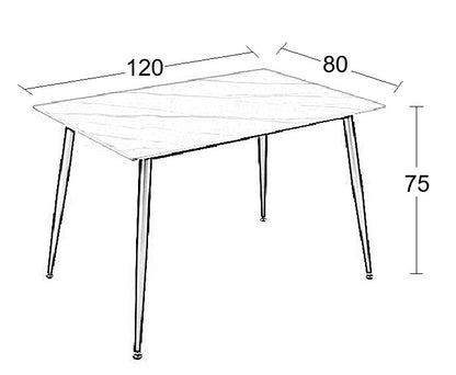 LOBY CERAMIC WHITE MARBLE TABLE 120x80x75