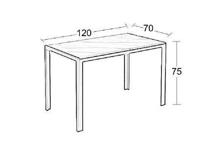 EVELYN CERAMIC WHITE MARBLE TABLE 120x70x75
