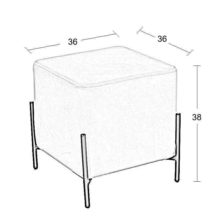 BELLA/S STOOL BEIGE VELVET FABRIC 36x36x38