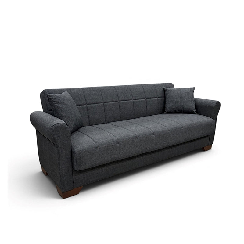 VAVEL DARK GREY ΥΦΑΣΜΑ 3ΘΕΣΙΟΣ ΚΑΝΑΠΕΣ/ΚΡΕΒΑΤΙ ΜΕ ΑΠΟΘ. ΧΩΡΟ 216x85x80