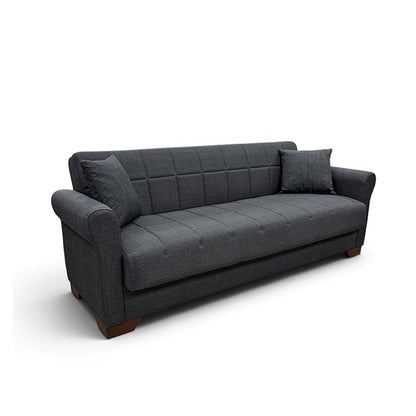 VAVEL DARK GREY ΥΦΑΣΜΑ 3ΘΕΣΙΟΣ ΚΑΝΑΠΕΣ/ΚΡΕΒΑΤΙ ΜΕ ΑΠΟΘ. ΧΩΡΟ 216x85x80