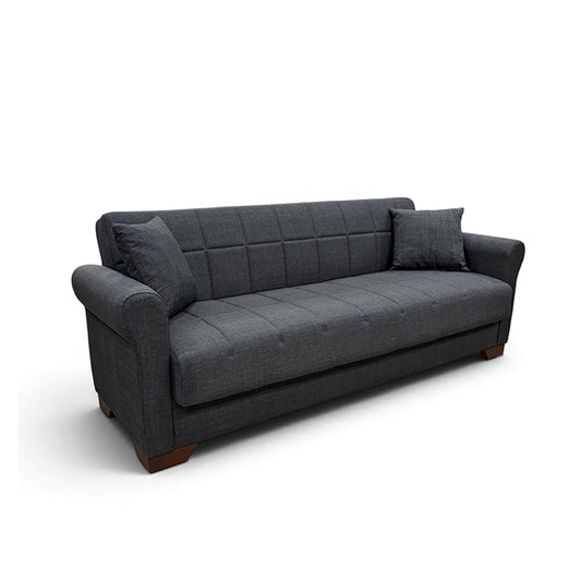 VAVEL DARK GREY ΥΦΑΣΜΑ 3ΘΕΣΙΟΣ ΚΑΝΑΠΕΣ/ΚΡΕΒΑΤΙ ΜΕ ΑΠΟΘ. ΧΩΡΟ 216x85x80