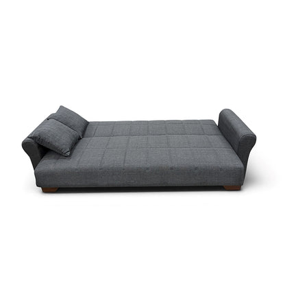 VAVEL DARK GREY ΥΦΑΣΜΑ 3ΘΕΣΙΟΣ ΚΑΝΑΠΕΣ/ΚΡΕΒΑΤΙ ΜΕ ΑΠΟΘ. ΧΩΡΟ 216x85x80