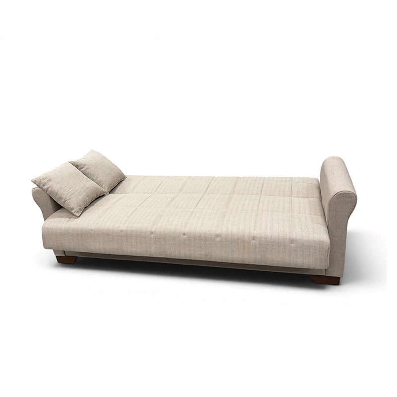 VAVEL LIGHT BROWN ΥΦΑΣΜΑ 3ΘΕΣΙΟΣ ΚΑΝΑΠΕΣ/ΚΡΕΒΑΤΙ ΜΕ ΑΠΟΘ. ΧΩΡΟ 216x85x80