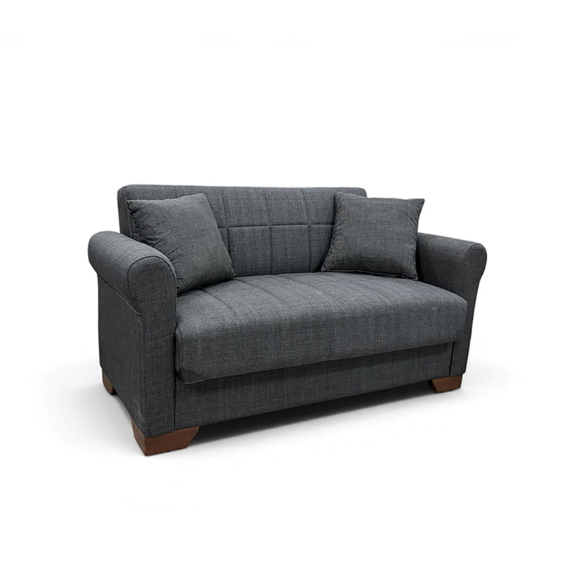 VAVEL DARK GREY ΥΦΑΣΜΑ 2ΘΕΣΙΟΣ ΚΑΝΑΠΕΣ/ΚΡΕΒΑΤΙ ΜΕ ΑΠΟΘ. ΧΩΡΟ 156x85x80