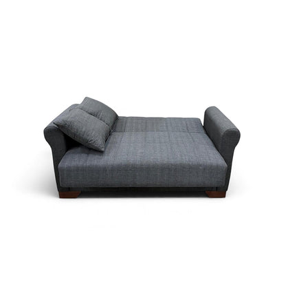VAVEL DARK GREY ΥΦΑΣΜΑ 2ΘΕΣΙΟΣ ΚΑΝΑΠΕΣ/ΚΡΕΒΑΤΙ ΜΕ ΑΠΟΘ. ΧΩΡΟ 156x85x80