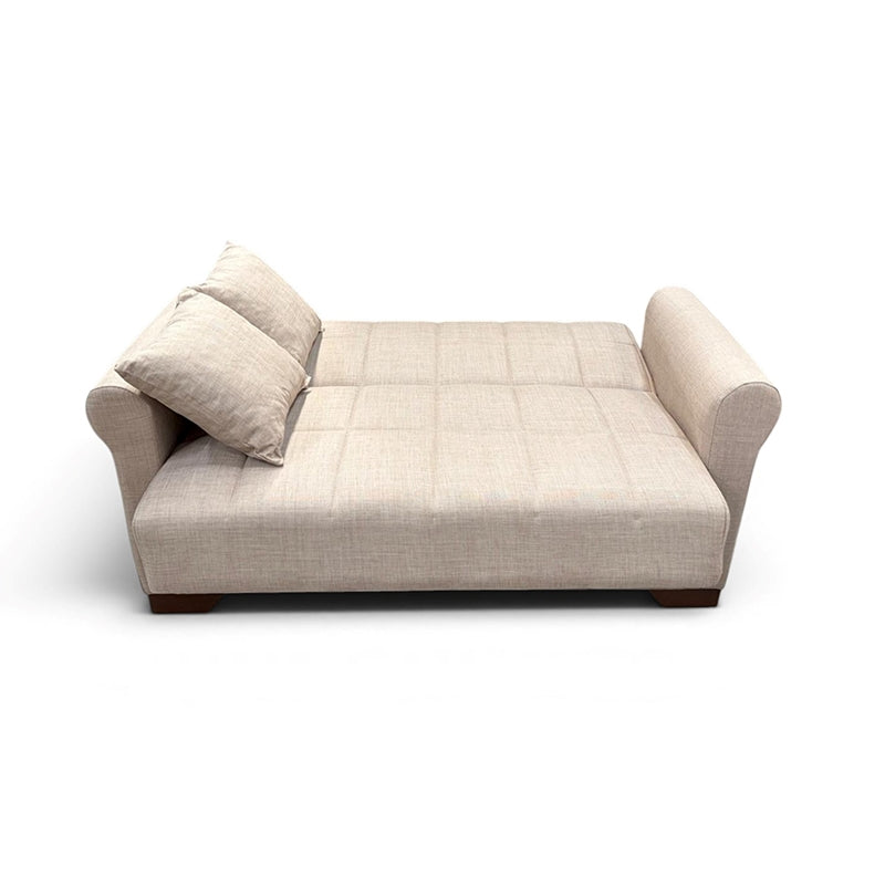 VAVEL LIGHT BROWN ΥΦΑΣΜΑ 2ΘΕΣΙΟΣ ΚΑΝΑΠΕΣ/ΚΡΕΒΑΤΙ ΜΕ ΑΠΟΘ. ΧΩΡΟ 156x85x80