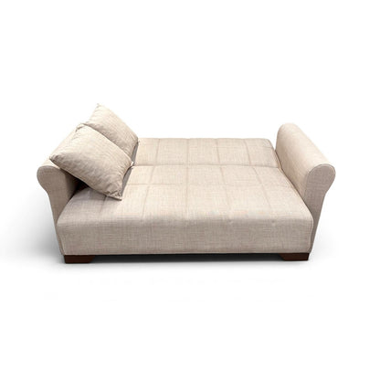 VAVEL LIGHT BROWN ΥΦΑΣΜΑ 2ΘΕΣΙΟΣ ΚΑΝΑΠΕΣ/ΚΡΕΒΑΤΙ ΜΕ ΑΠΟΘ. ΧΩΡΟ 156x85x80