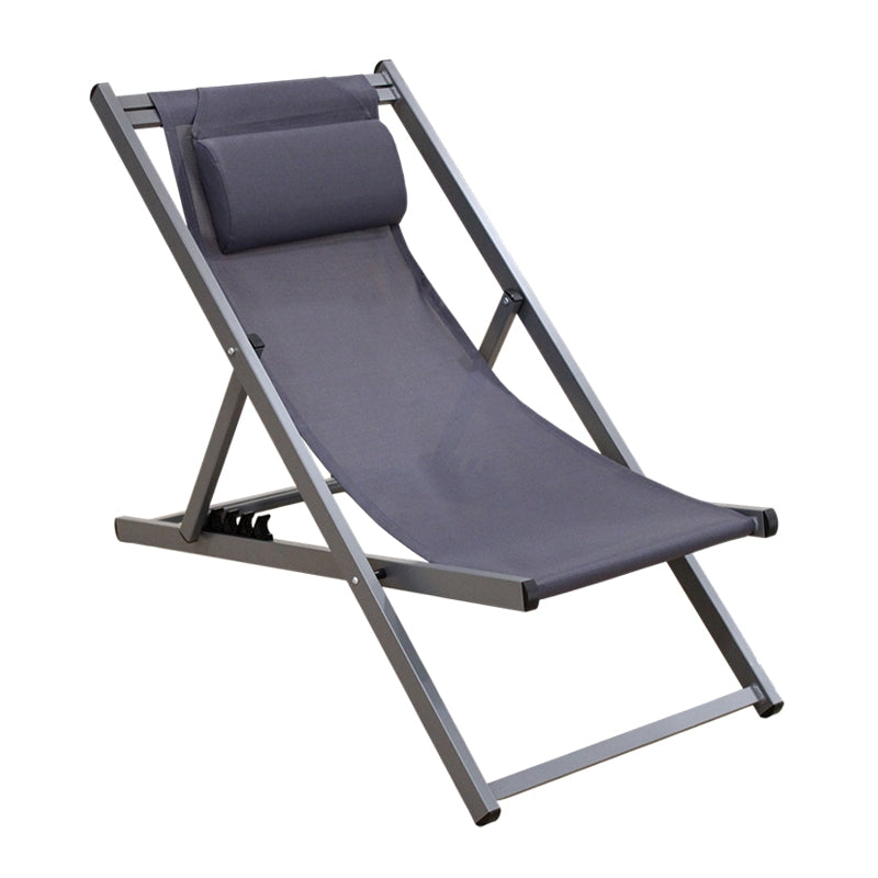 DEVIN SUN LOUNGER GREY ALUMINIUM 58x95-102x78-95