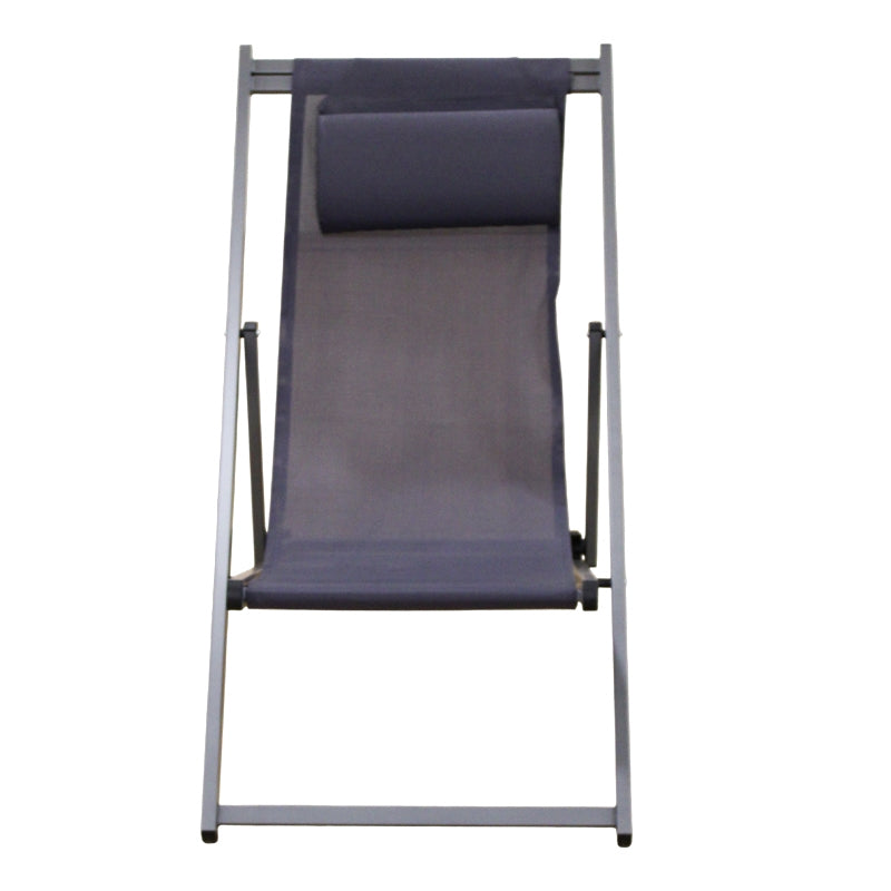 DEVIN SUN LOUNGER GREY ALUMINIUM 58x95-102x78-95