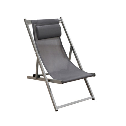 DEVIN SUN LOUNGER GREY ALUMINIUM 58x95-102x78-95