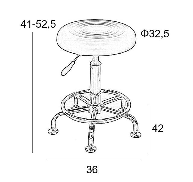 BAR71 ΛΕΥΚΟ PU(Σ2)ΣΚΑΜΠΟ ΜΕ ΑΜΟΡΤΙΣΕΡ 36X42X41-52.5εκ.