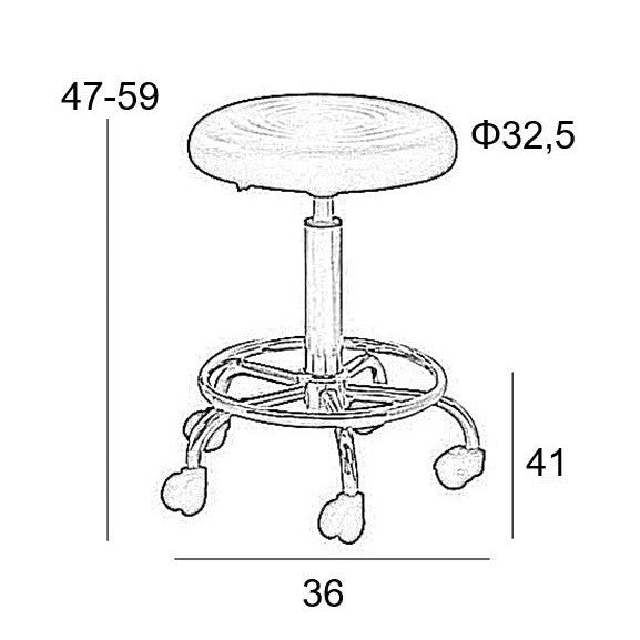 BAR70 ΛΕΥΚΟ PU ΣΚΑΜΠΟ ΜΕ ΑΜΟΡΤ. ΤΡΟΧΗΛΑΤΟ 36x41x59