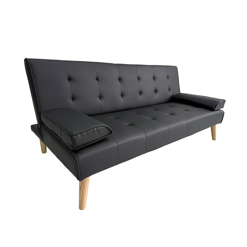 MERYL BLACK PU ΚΑΝΑΠΕΣ ΚΡΕΒΑΤΙ 170x81x74