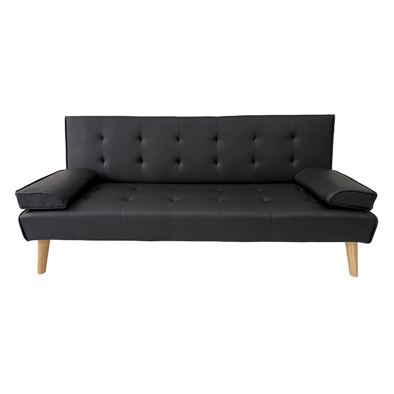 MERYL BLACK PU ΚΑΝΑΠΕΣ ΚΡΕΒΑΤΙ 170x81x74