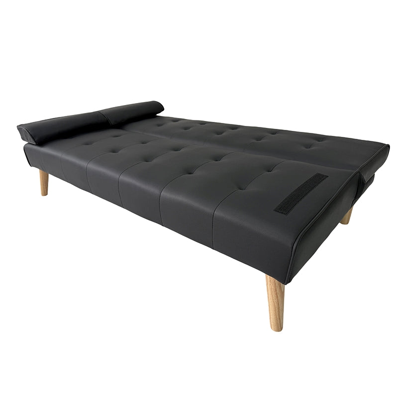 MERYL BLACK PU ΚΑΝΑΠΕΣ ΚΡΕΒΑΤΙ 170x81x74
