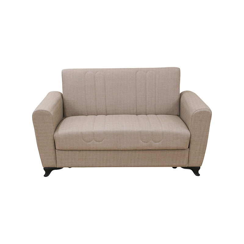MELINA LIGHT BROWN FABRIC 2-SEATER SOFA/BED WITH STORAGE 156x80x88