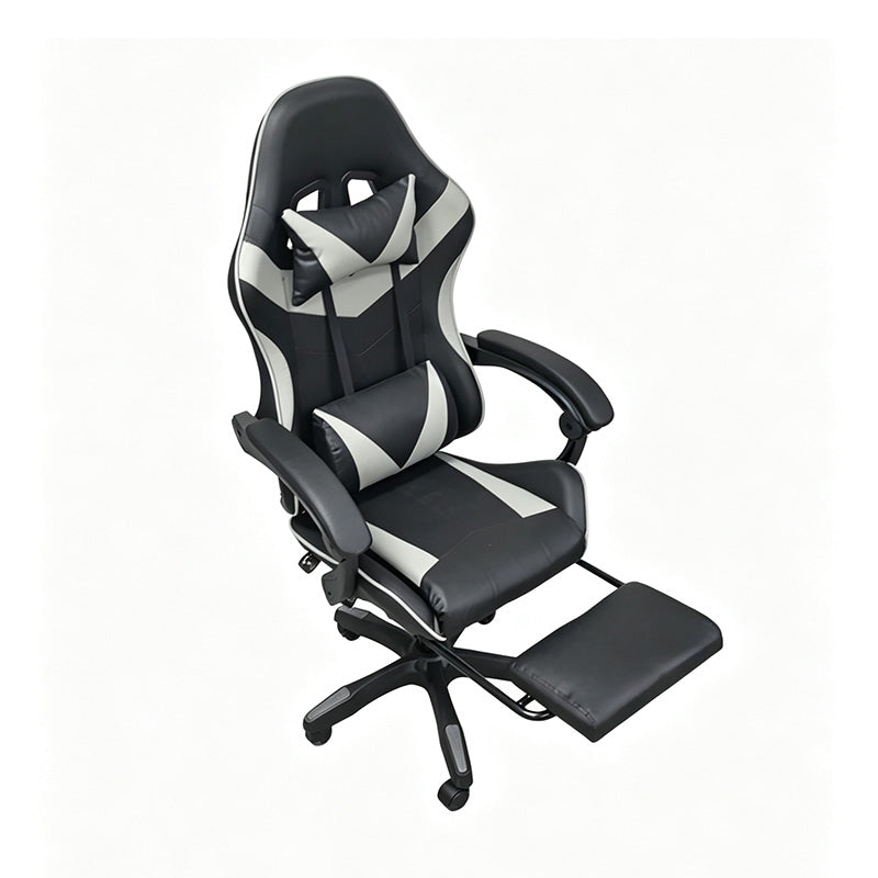 A9937 ΜΑΥΡΟ/ΓΚΡΙ PVC ΠΟΛΥΘΡΟΝΑ GAMING/ΜΕ ΥΠΟΠΟΔΙΟ 64x59x43-112/53-125