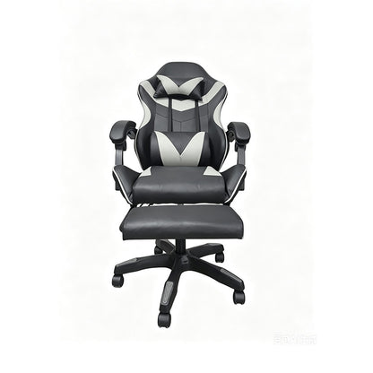 A9937 ΜΑΥΡΟ/ΓΚΡΙ PVC ΠΟΛΥΘΡΟΝΑ GAMING/ΜΕ ΥΠΟΠΟΔΙΟ 64x59x43-112/53-125