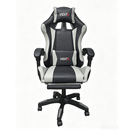 A6060 ΜΑΥΡΟ/ΓΚΡΙ ΠΟΛΥΘΡΟΝΑ GAMING ΜΕ ΥΠΟΠΟΔΙΟ 64x62x113-121