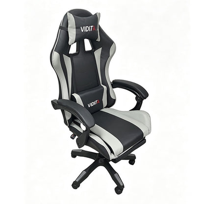 A6060 ΜΑΥΡΟ/ΓΚΡΙ ΠΟΛΥΘΡΟΝΑ GAMING ΜΕ ΥΠΟΠΟΔΙΟ 64x62x113-121