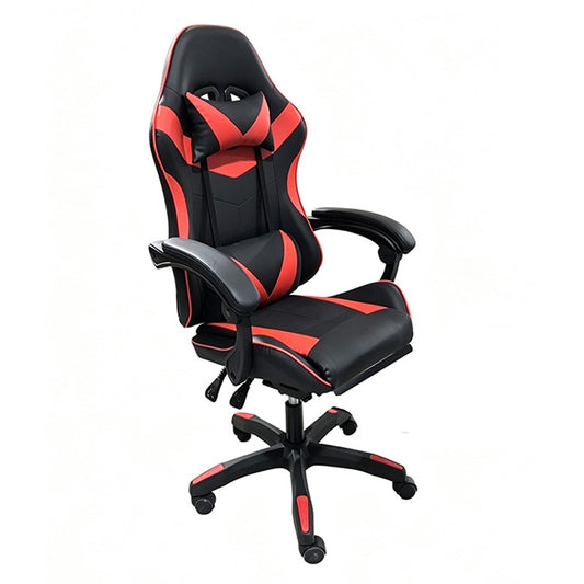 A9937 ΜΑΥΡΟ/ΚΟΚΚΙΝΟ PVC ΠΟΛΥΘΡΟΝΑ GAMING ΜΕ ΥΠΟΠΟΔΙΟ 64x59x43-112/53-125