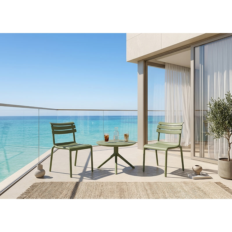 SKY OLIVE GREEN MINI ΤΡΑΠΕΖΙ ΠΟΛ/ΝΙΟΥ Φ60x45