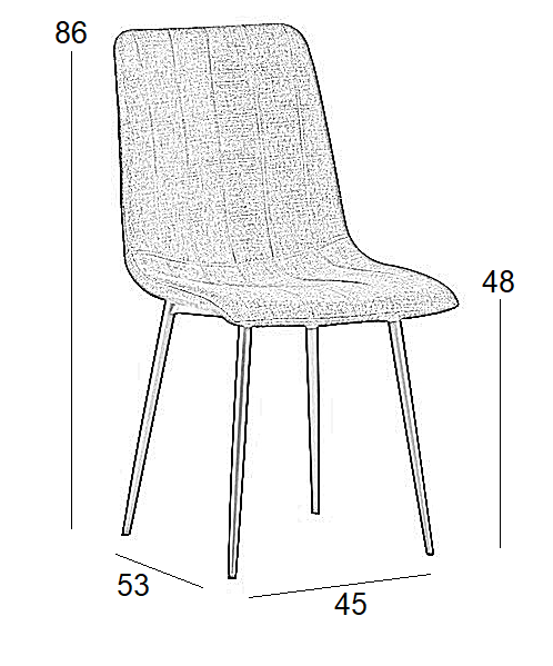DORA CAPPUCCINO VELVET ΥΦΑΣΜΑ ΚΑΡΕΚΛΑ ΜΕΤΑΛΛΙΚΗ 45x53x86