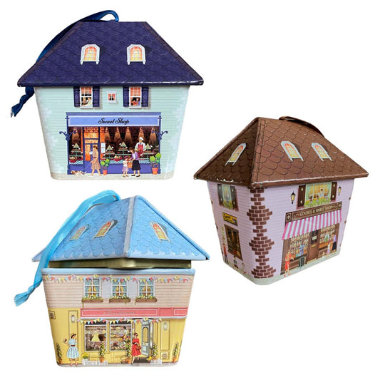 Κουτί Μεταλλικό Σπιτάκια Μαγαζίά 11x8.5x9.5 3 Σχδ