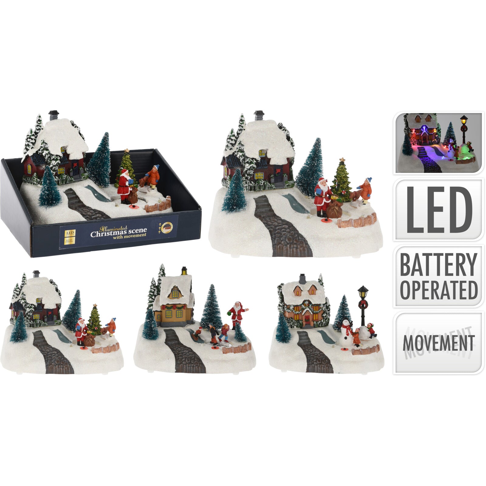 Παράσταση Χριστουγέννων LED & Κίνηση 14.5εκ 3 Σχδ