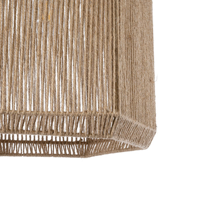 CAYMAN 00519 Boho Κρεμαστό Φωτιστικό Οροφής Μονόφωτο 1 x E27 AC220-240V IP20 - Φ40 x Υ40cm - Μπεζ Λεπτό Σχοινί Τριχιά Πλέγμα