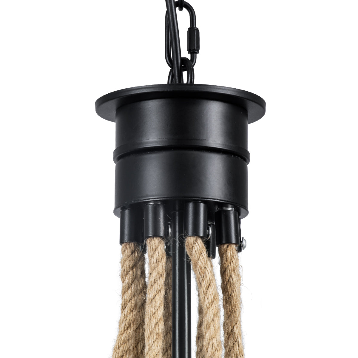 PENNSYLVANIA 00542 Vintage Κρεμαστό Φωτιστικό Οροφής με Ντουί 8 x E14 AC 220-240V IP20 - Μαύρο & Μπεζ - Μ64 x Π64 x Υ63