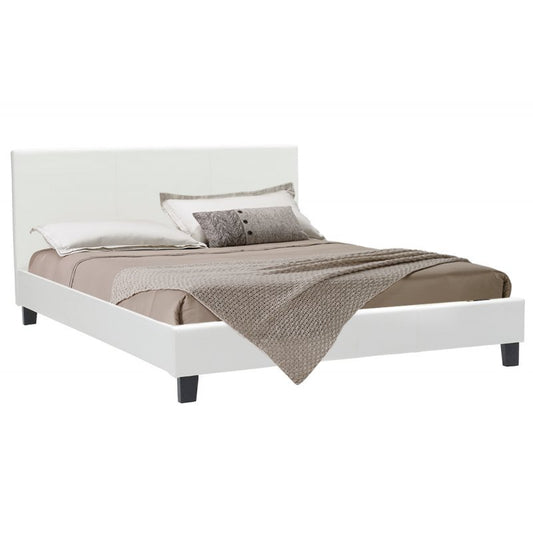 Κρεβάτι Nevil Διπλό 150X200 PU Χρώμα Λευκό Ματ